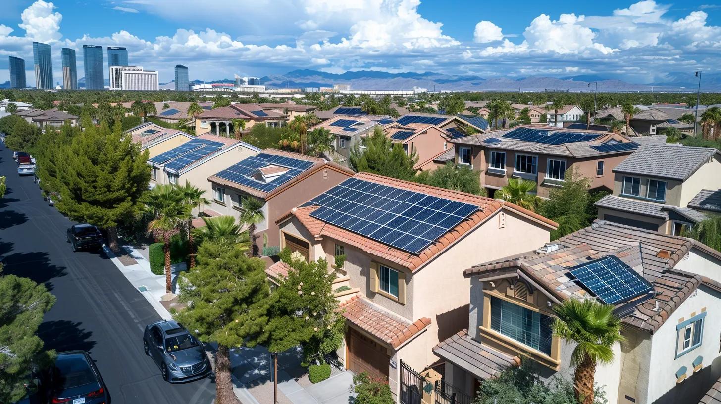 A graphic illustrating the benefits of solar energy for Las Vegas homeowners, including cost savings and environmental impact.