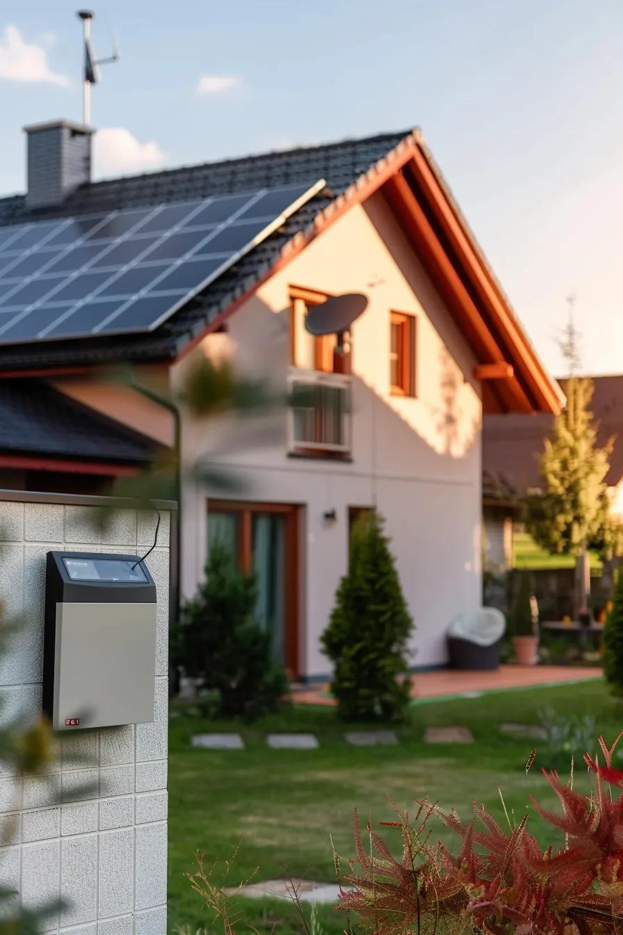 A close-up view of a solar inverter installed in a home, highlighting its critical role in converting solar energy