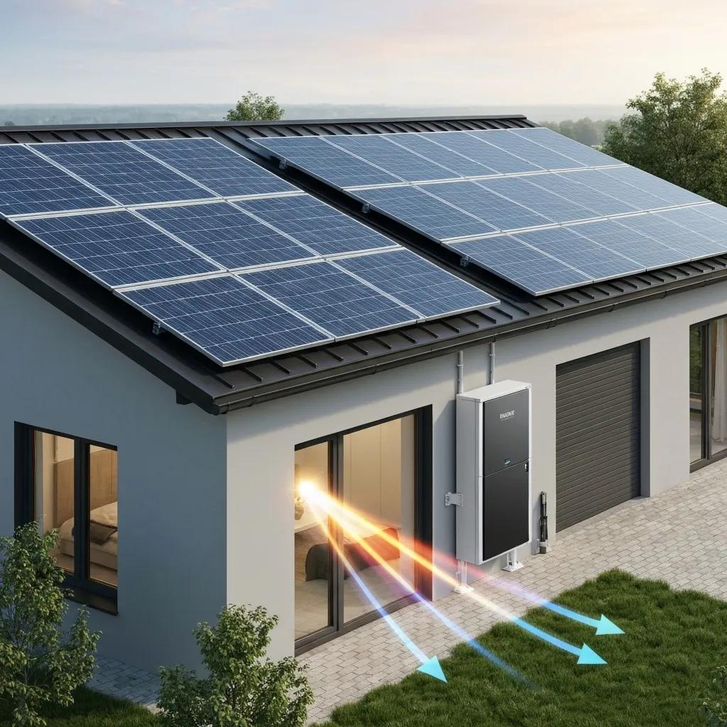 Integration of solar battery storage with rooftop solar panels in a modern home