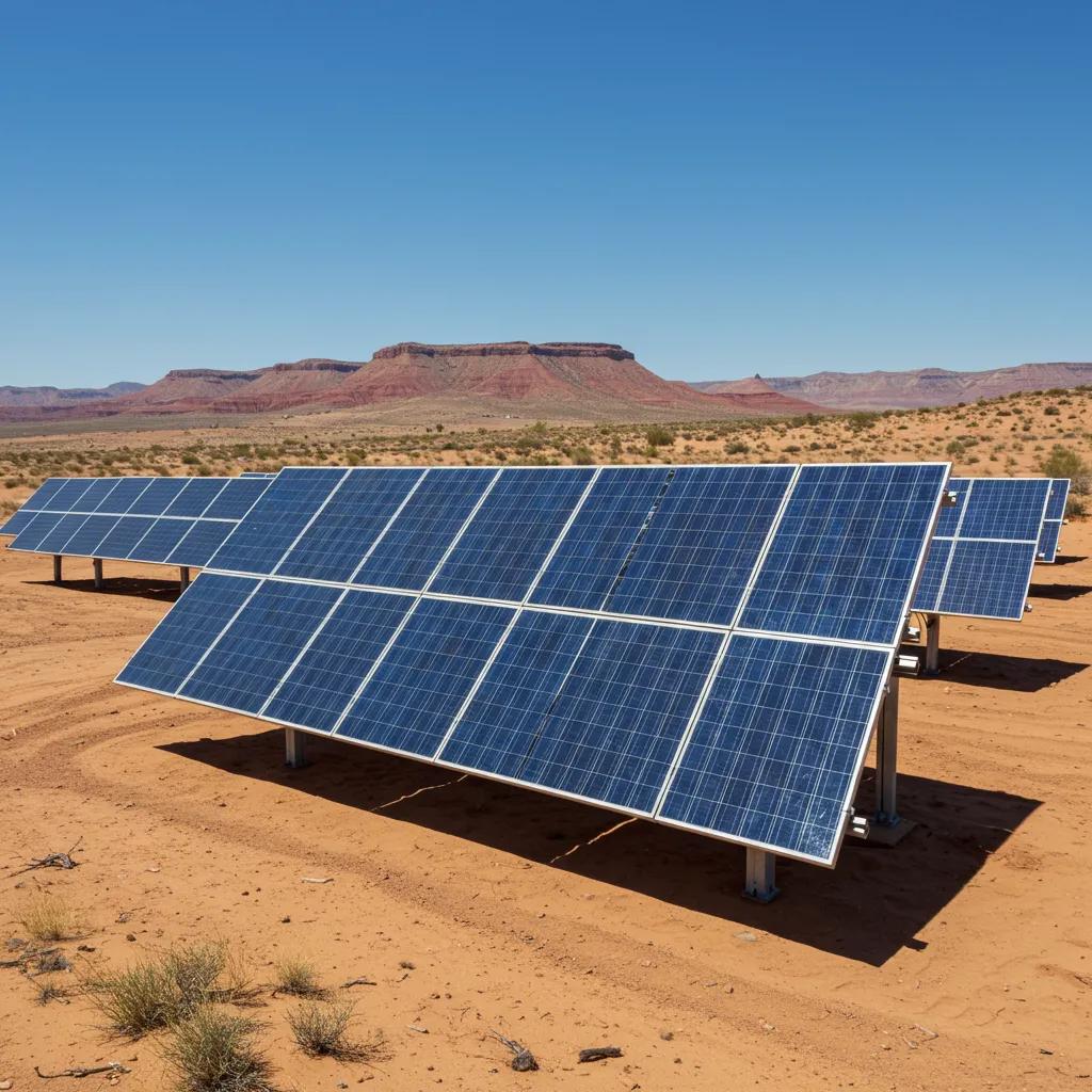 Bifacial solar panels installed in a desert environment, demonstrating their dual-sided energy capture capabilities