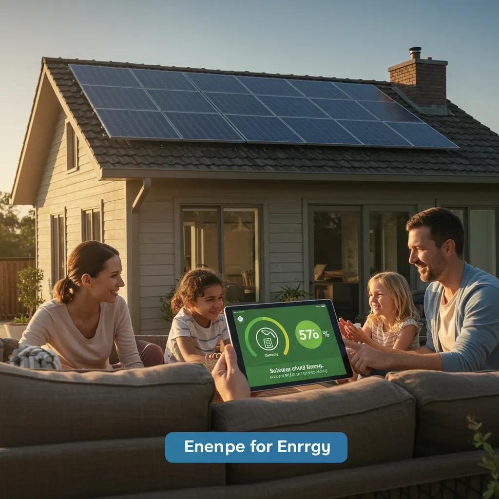 Family enjoying their home with solar panels on the roof, showcasing energy savings through NV Energy's net metering program