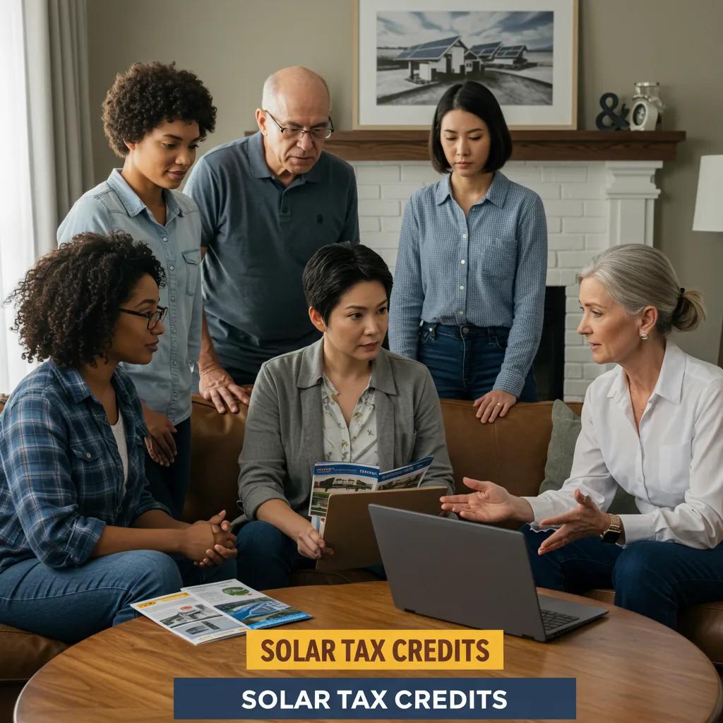Homeowners discussing their solar energy options with a friendly Vegas Solar consultant in a comfortable living room, planning their smart energy future