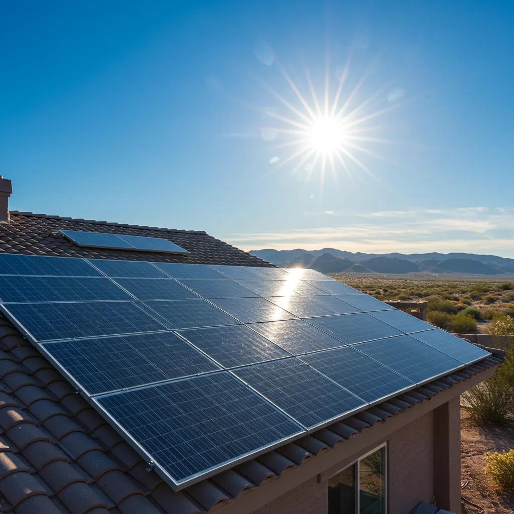 Modern solar panel installation on a Nevada home highlighting energy efficiency and sustainability
