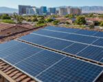 Residential solar panel installation in Las Vegas under bright sunlight